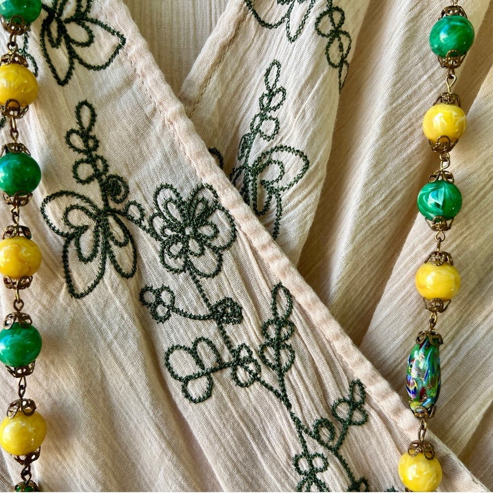 Flapper Inspired Dropwaist Embroidered Cotton Dress - Picture 8 of 10